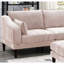 Mobilier de salon rosé, modulaire 5 pièces avec et chaise, modulaire en tissu, coussins inclus-2140537114