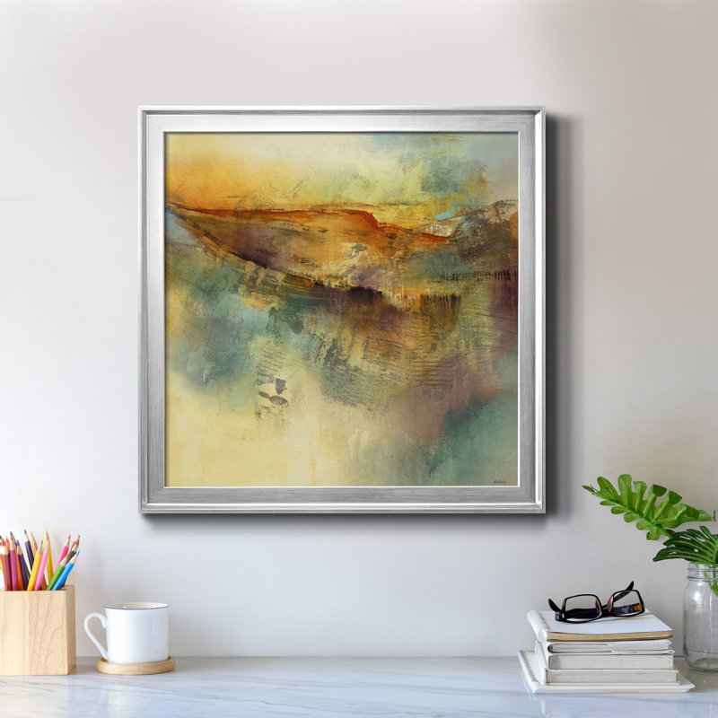 " Canyon Zephyr " Painting Print, 20" H x 20" W x 1" D, White Framed