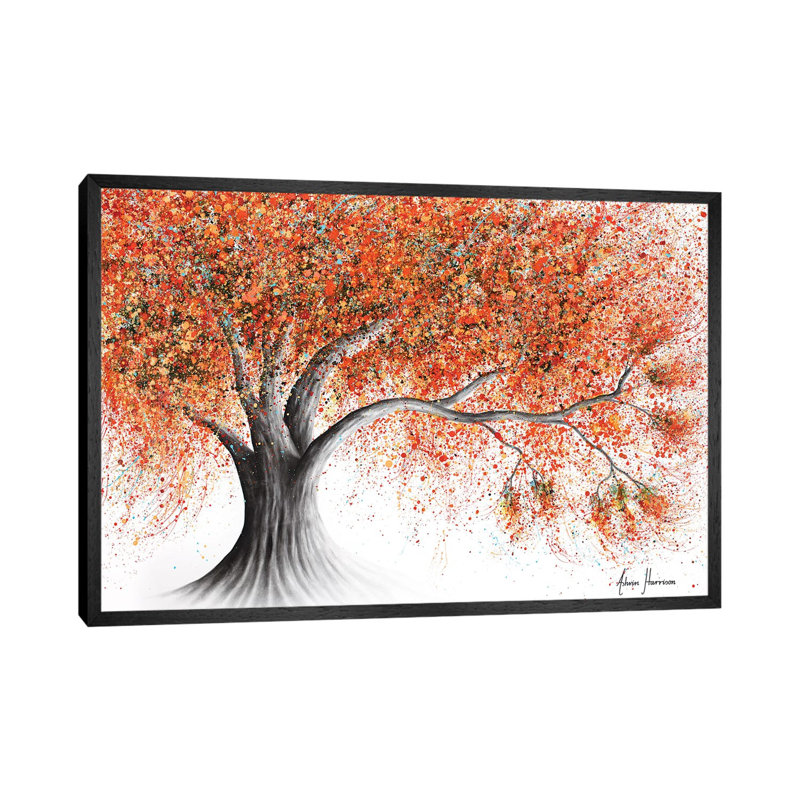 Rusty Sunshine Tree by Ashvin Harrison - Print on Canvas, 101.6 cm H x 66.04 cm W, Black Framed