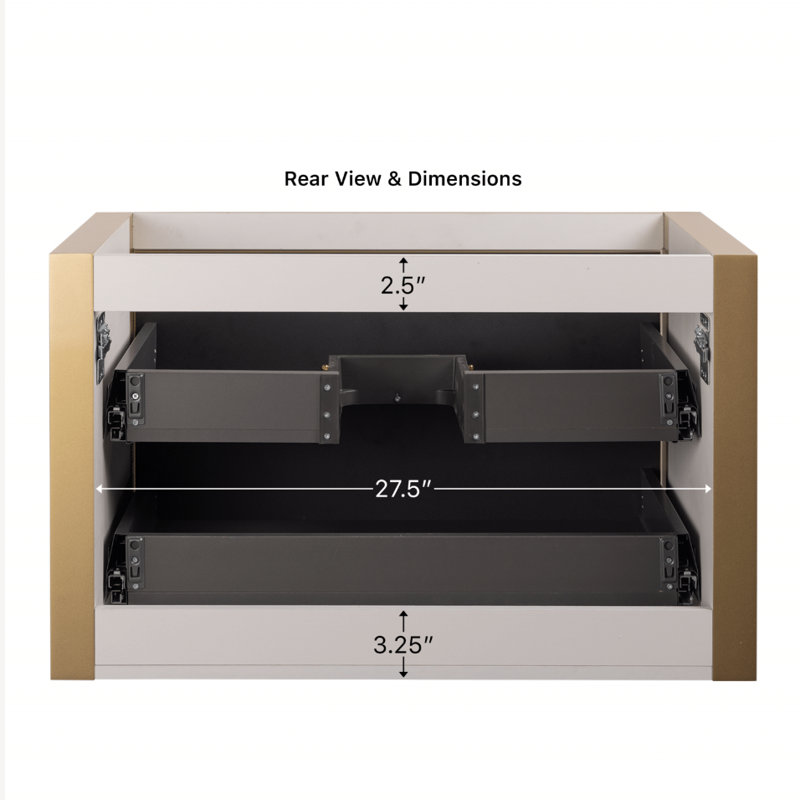 Danya 32'' W Single Vanity, White, Silver, White