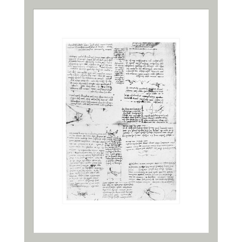 Folio 213r-a du Codex Atlanticus 1478-1518 (plume et encre sur papier) par Leonardo Da Vinci, impression giclée sur cadre