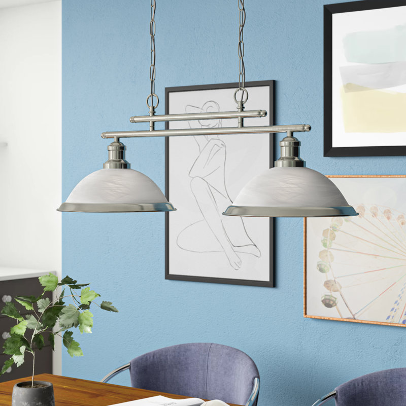 Beverley 2 - Light Kitchen Island Pendant, Satin Silver