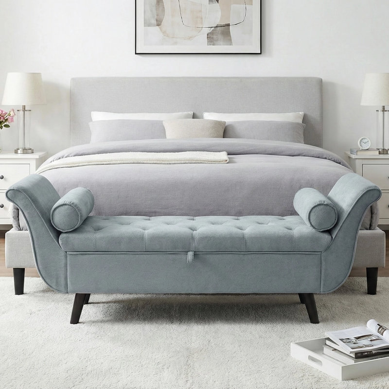 Villance Storage Bench, Haze Blue