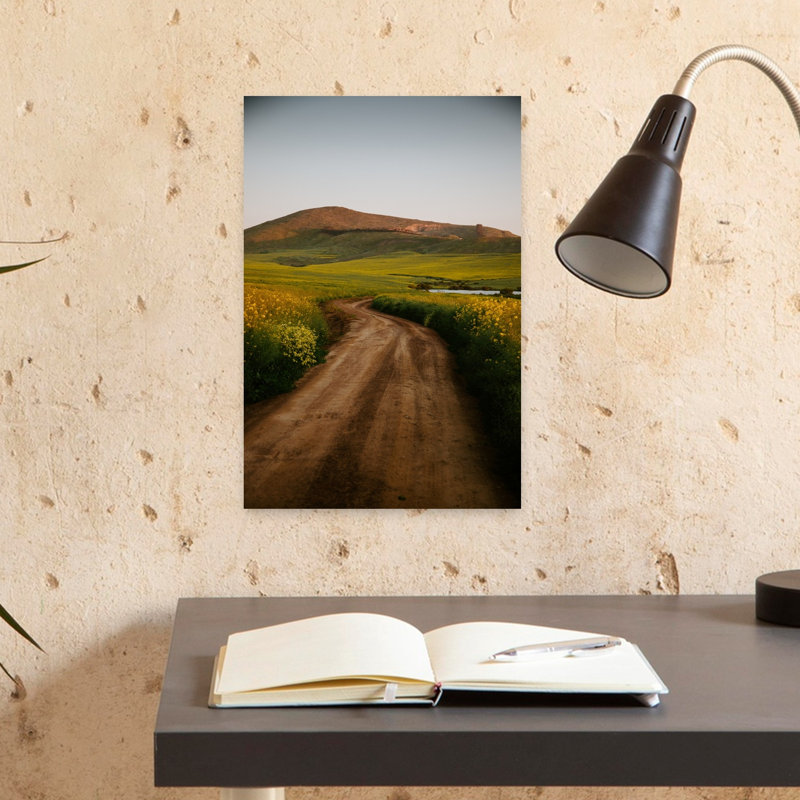 Winding Country Road Peaceful Serene Tranquil Landscape Mountain Wall Art Print 1 Piece Wrapped Canvas Wall Art