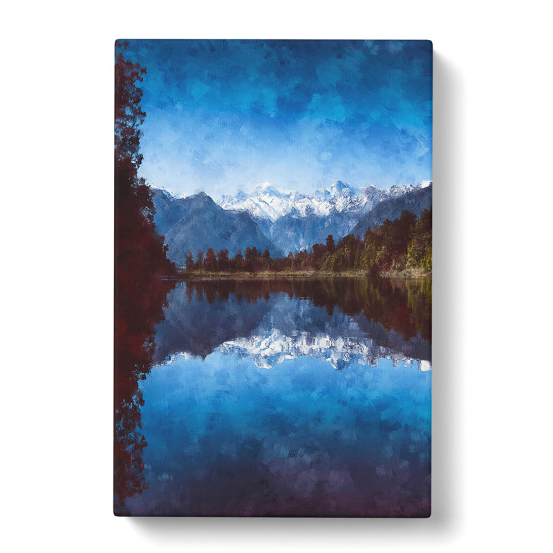 Lake Matheson In New Zealand - Wrapped Canvas Painting, 91cm H x 60cm W x 3cm D