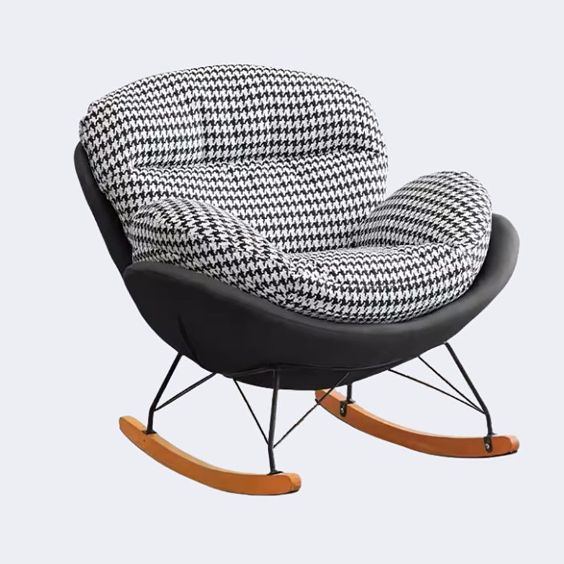 Chaise berçante simple en treillis simple, Noir