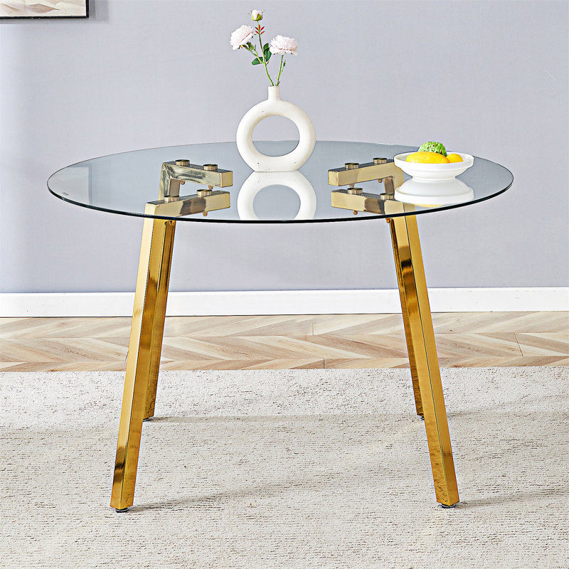 Table basse ronde en verre trempé