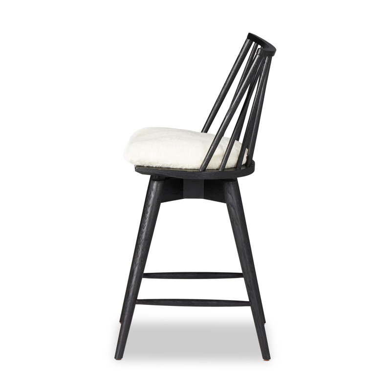 Lewis 27 Stool, Counter Stool (26.98" Seat Height), Whiskey Saddle/Top Grain Leather