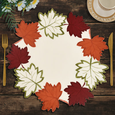 Decozen Cream White Doilies Set of 12 with European Embroidery for Dining Table Decor & Christmas Home Decor