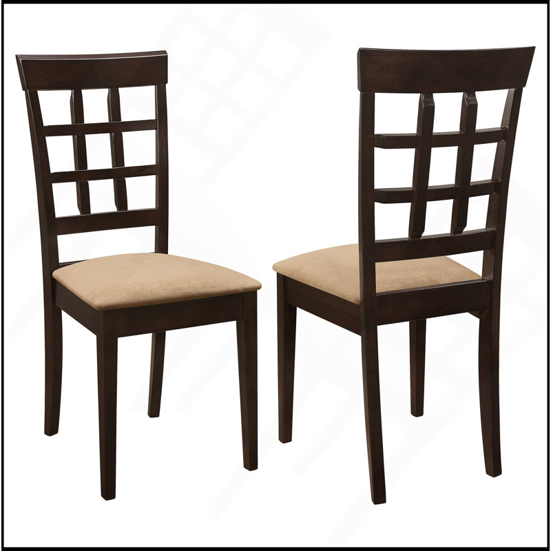 Ensemble de 2 chaises de salle à manger transitionnelles brun cappuccino