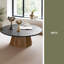 Table basse ronde en bois à piédestal robuste pour salon facile à assembler-646230371