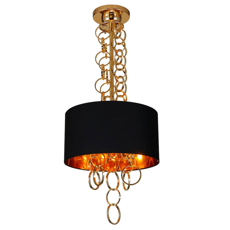 4 - Light Gold Drum Pendant