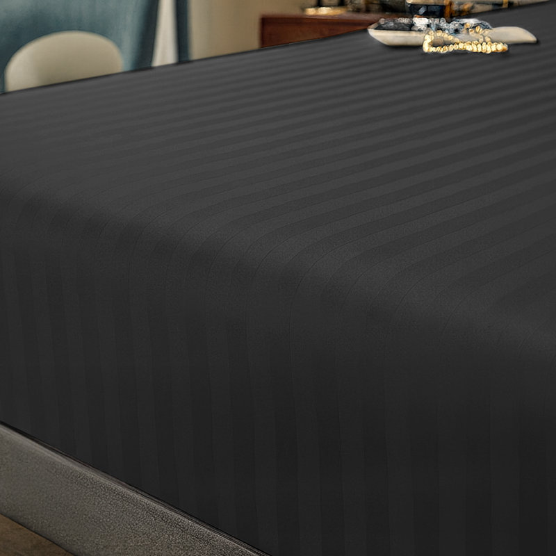 Microfiber Luxury 40cm Deep Fitted Sheet, Black, Single (3')