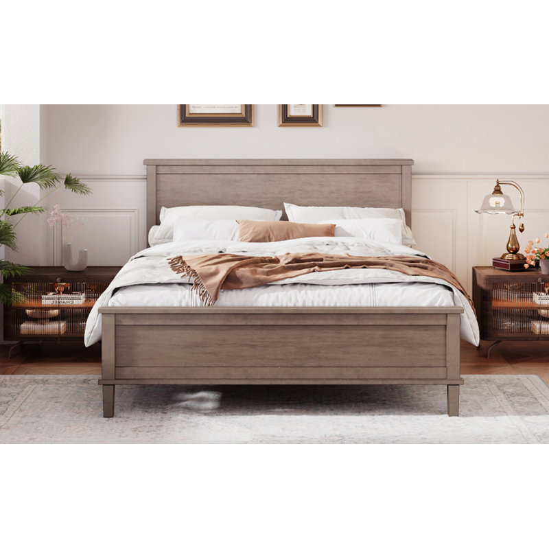 Lit standard en bois, Brun, Grand