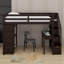 Lit mezzanine simple avec 4 tiroirs, bureau, tablettes et escaliers-1135813918