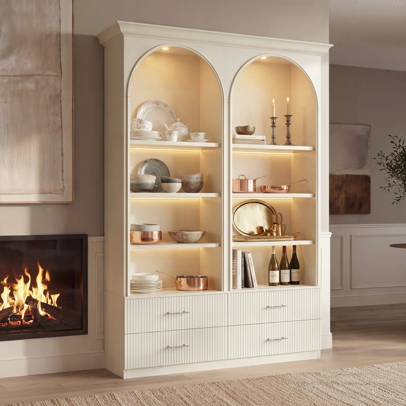 Armoire garde-manger à double arche 92,5 po avec 4 tiroirs