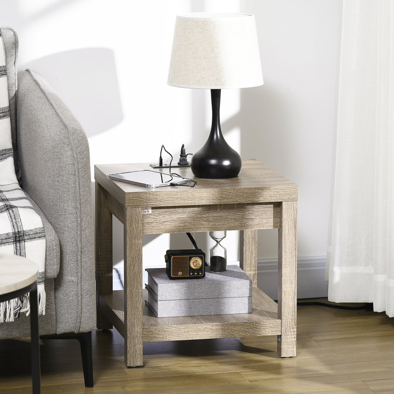 End Table and Built-In Outlets