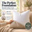Ensemble de 1 coussin carré carré blanc 100% coton, 50% duvet et 50% plumes, tailles multiples-93653135