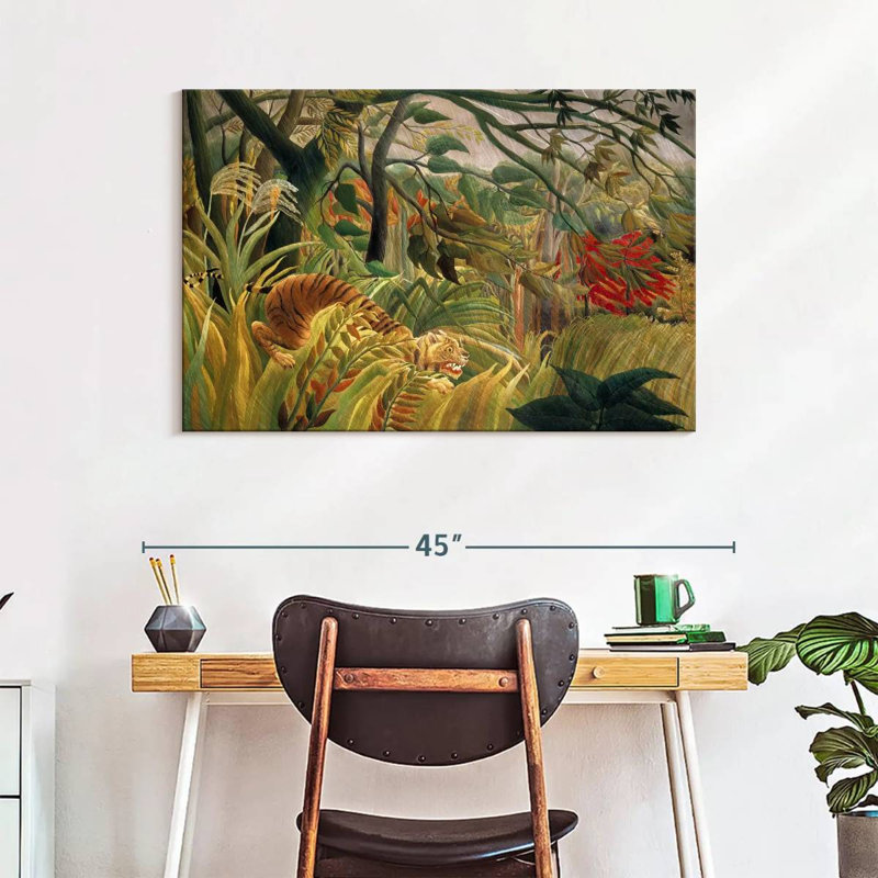 Tigre de Brampt dans une tempête tropicale 1891, H 26 po x l 39 po