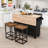 Dining Table Set With Storage Cabinet, 4 Drawers And Towel Rack-992947089