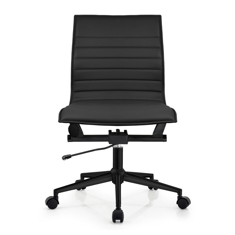 Fauteuil de bureau moderne et ergonomique Crowther, Noir, Noir mat