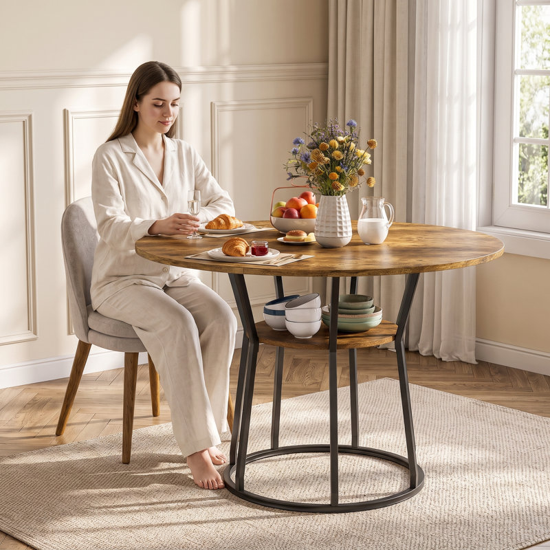 Pine Dining Table, Tiger skin color