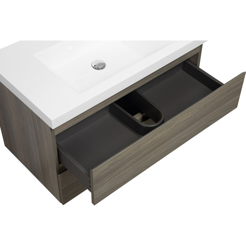 Meuble-lavabo simple 35,5 po avec plateau en résine
