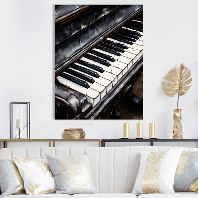 «Black and White Piano Keys To Serenity IV», reproduction sur toile