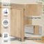 Buffet cannelé cannelé avec rangement, grande armoire d'appoint en bois de 55 po avec tablettes réglables et 4 portes-133109690