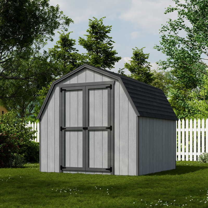 Value Gambrel Barn Wood Storage Shed with 4 ft. Sidewalls, No, 8' x 8'