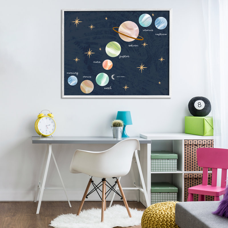 Système éducatif éducatif, estampe numérique, conception par Lil 'Rue, Giclée encadrée blanc bord de mer, H 24 po x l 30 po