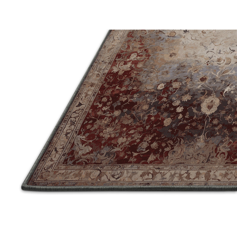 Tapis gris soyeux et moelleux, Rectangle 7 pi x 9 pi