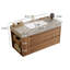Meuble-lavabo moderne 36 po avec plateau en pierre frittée, 2 tiroirs, meuble-lavabo mural pré-assemblé-892113138