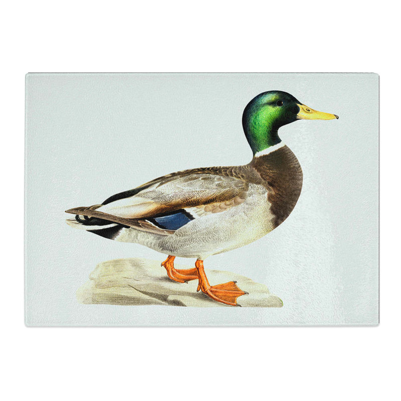 Tempered Glass a Mallard Duck Chopping Board, 39 cm W x 28.5 cm L