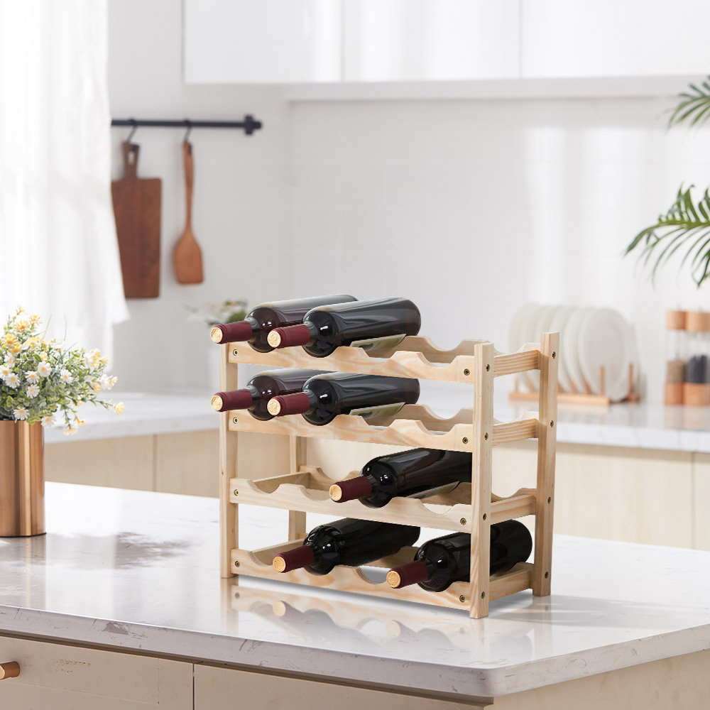 Alradius 24 Bottle Tabletop Wine Bottle Rack Yellow