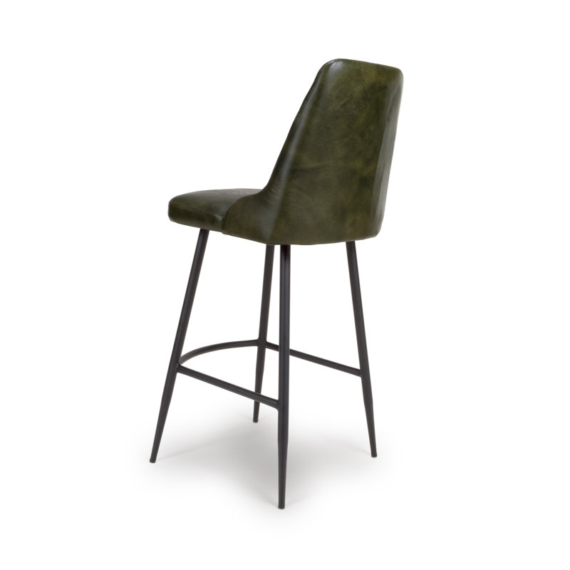 Ronja Upholstered Counter Stool with Metal Frame, Green