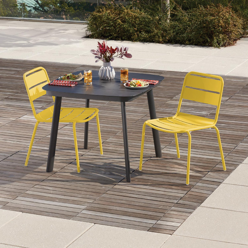 Kapri Side Chair - Powder-Coated Aluminum Frame, Saffron