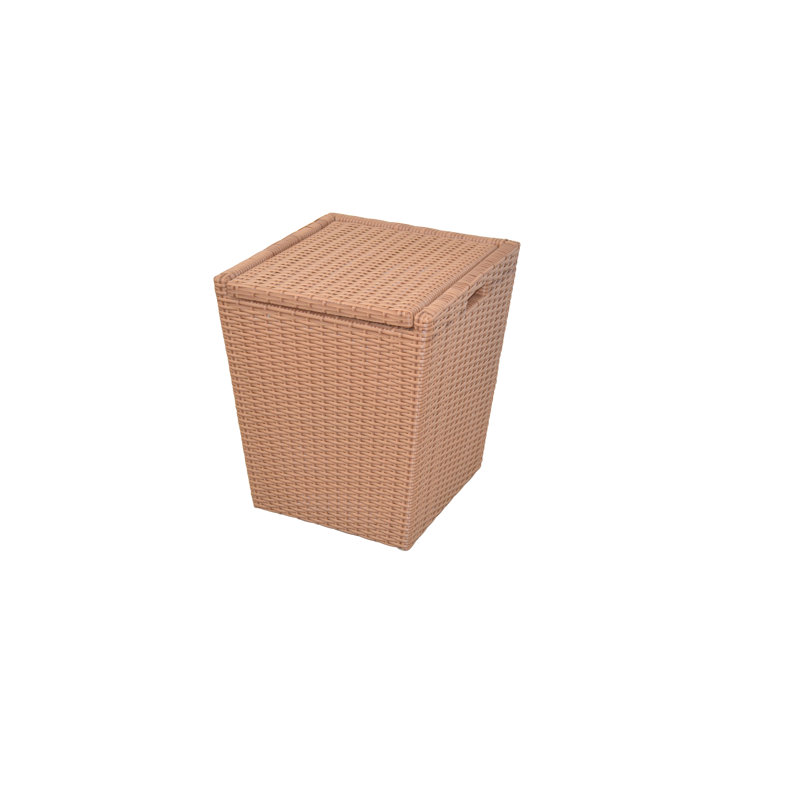 Plastic Laundry Basket with Handles, Beige
