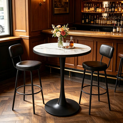 Round Marble Top Metal Base Dining Table
