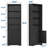 70.8"H Mid-Century Modern Bookcase – Solid Wood with 4 Shelves & 2 Doors-96014791