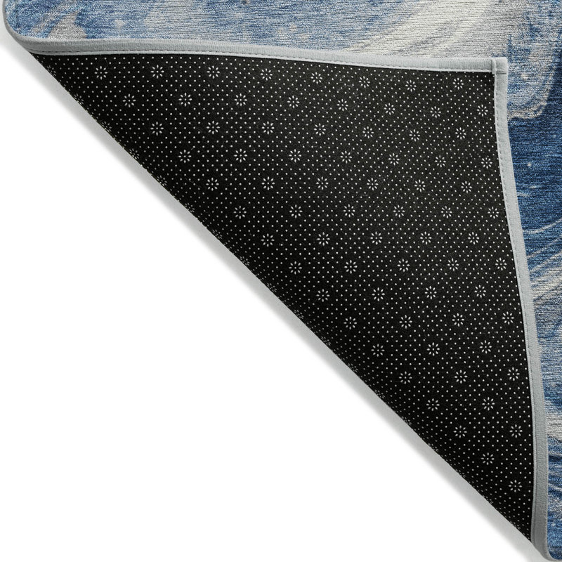 Tapis bleu marine intérieur / extérieur lavable à la machine Cinead ACN1706, Rectangle 1 pi 8 po x 2 pi 6 po
