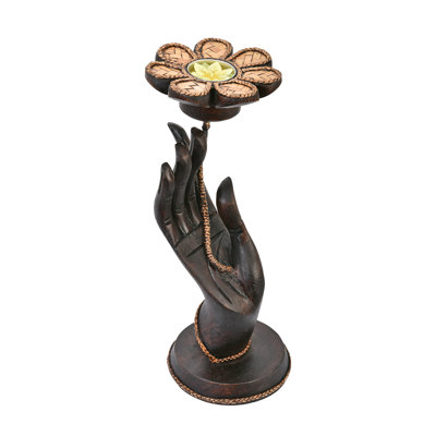 10.25'' H Wood Tabletop Tealight Holder