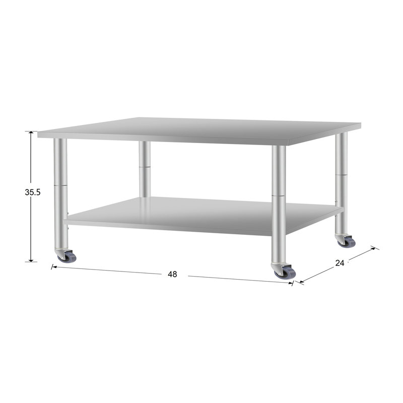 Table de travail commerciale, H 35,50 po x l 48 po x P 24 po