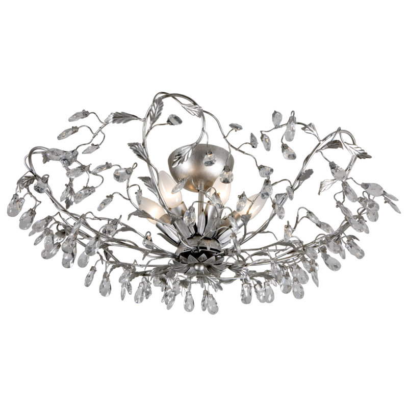 Clemmer Semi Flush Mount, Brushed Silver