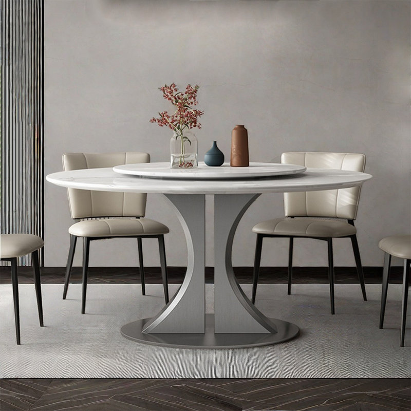 Ensemble de table de salle à manger moderne et simple en faux marbre, H 29,52 po x L 53,14 po x l 53,14 po