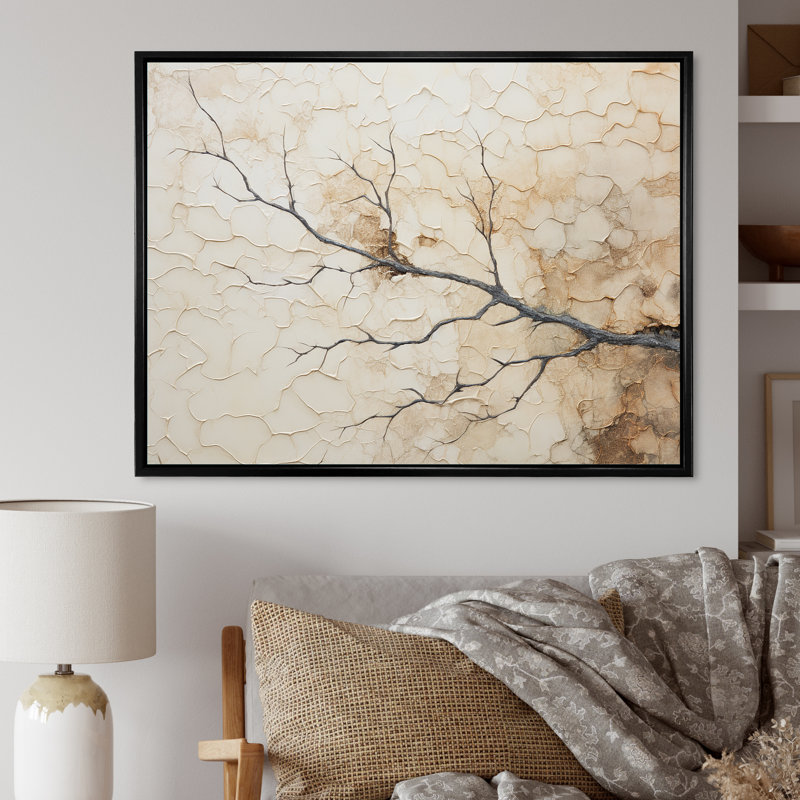 Art mural sur toile Moody Minimalisme, H 16 po x l 32 po x P 1 po, Cadre flottant noir