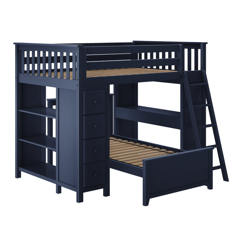 Katelin Kids Full Over Twin Bunk Bed with Drawers, Blue