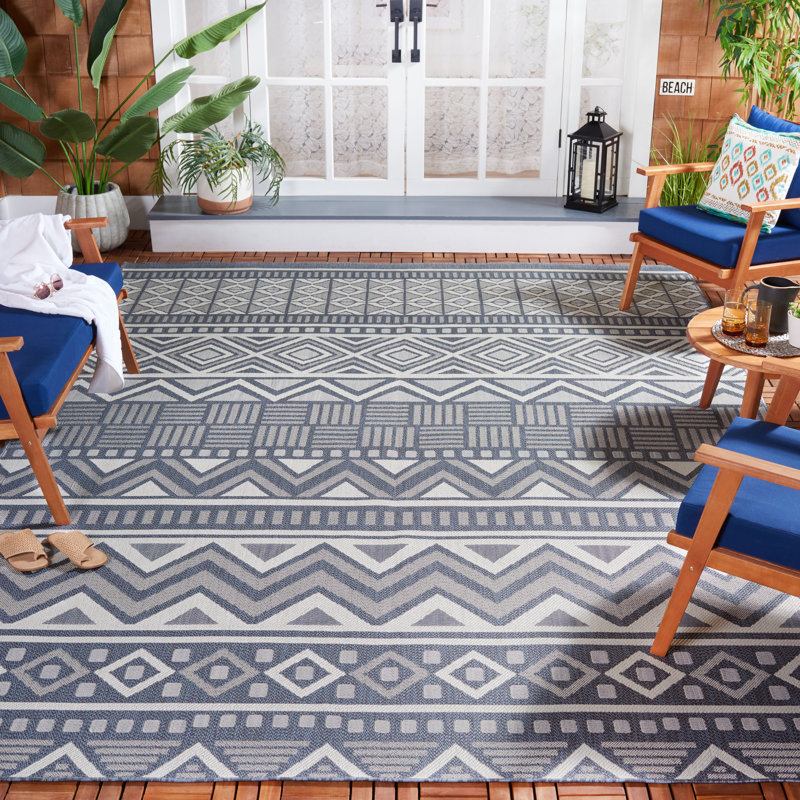 Tapis d'intérieur / extérieur lavable à la machine d'intérieur / extérieur MSR Cy Martha Stewart, Rectangle 9 pi x 12 pi