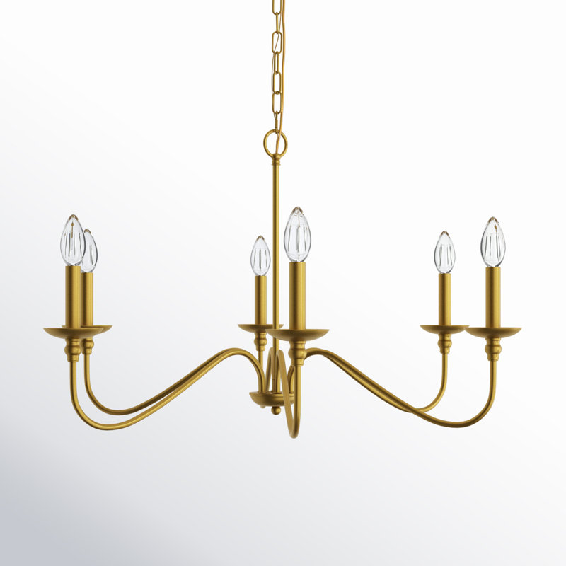 Ableton Iron 6-Light Chandelier, Laiton, H 18 po x l 30 po x P 30 po