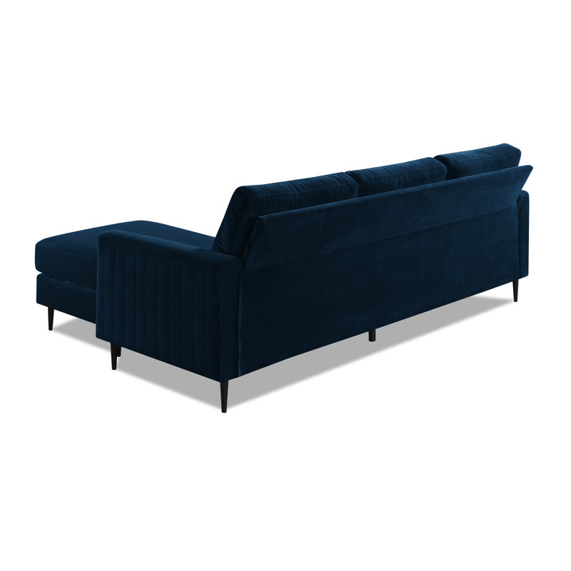 Bondfield 4 Seater Velvet Fabric Sofa, Blue